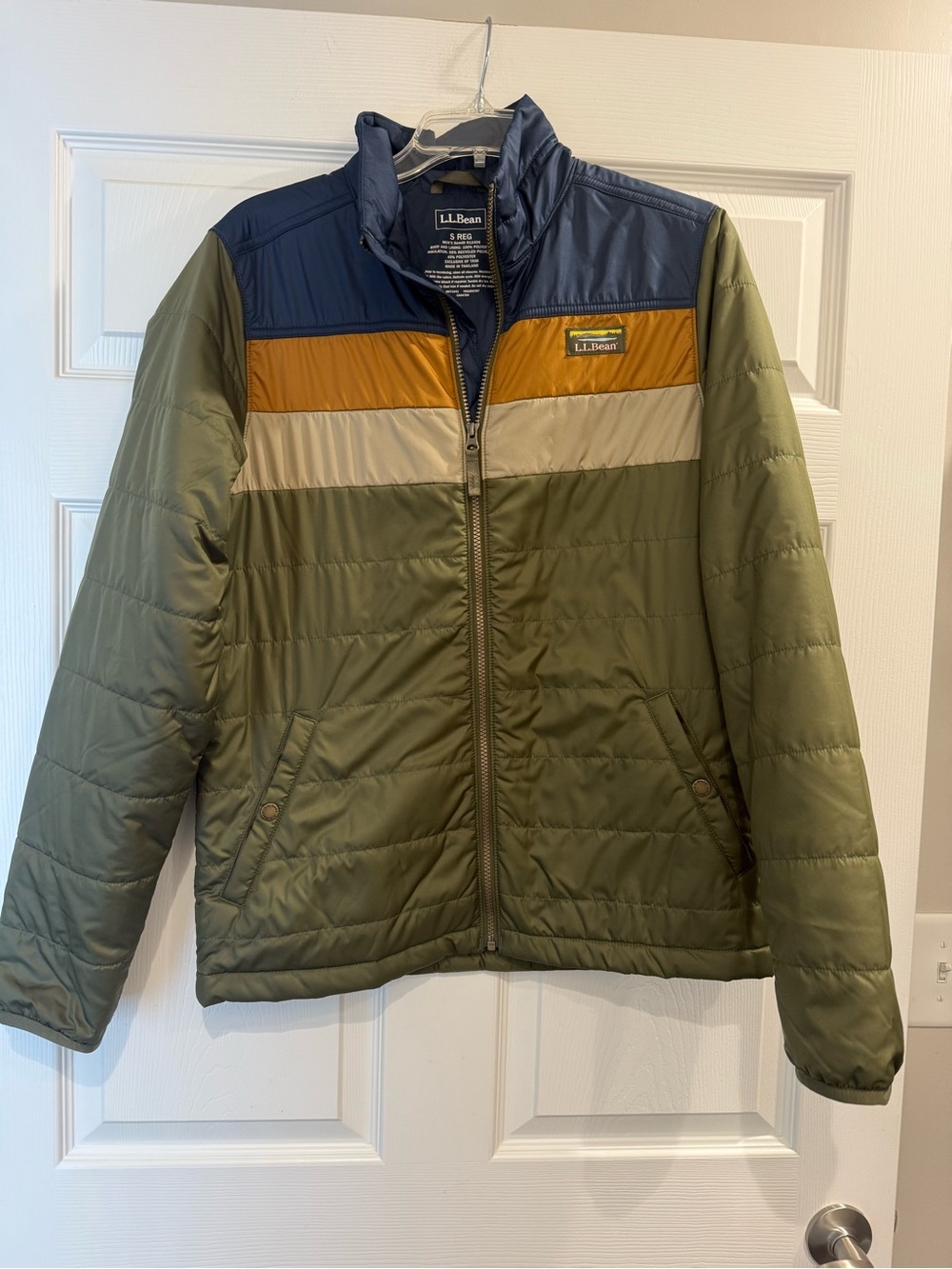 L.L. Bean Men's Mountain Classic Puffer Jacket Size Small NWOT Navy Green Coat